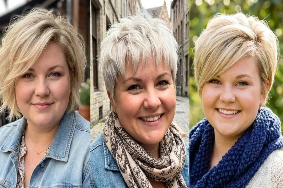 Chubby Face Double Chin Pixie Cut Short Hairstyles